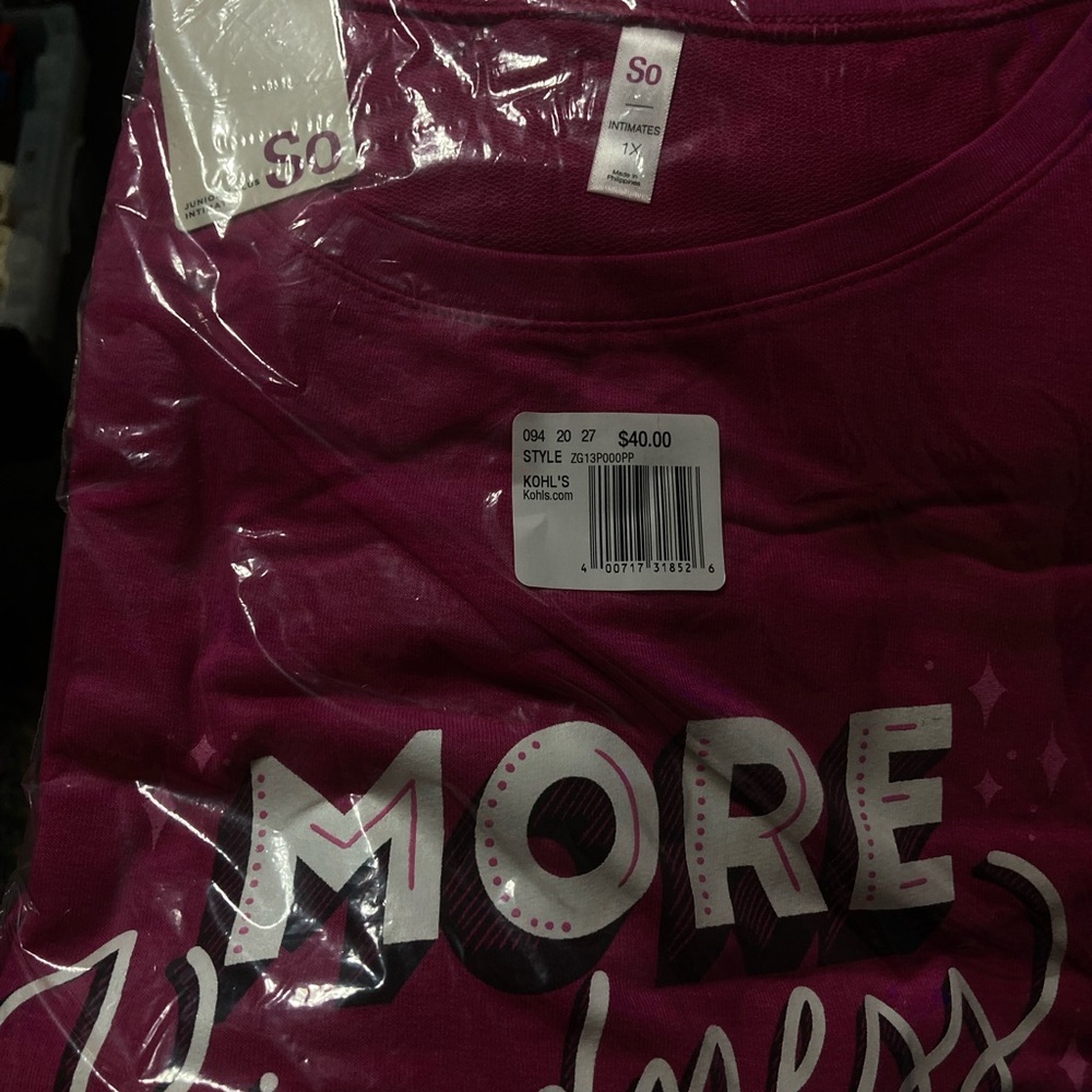 SO Women's Pink Pajama Top